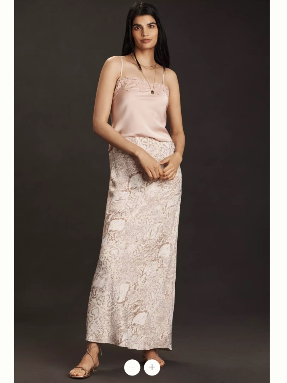 Anthropologie Blush Pink Snakeskin Maxi Skirt